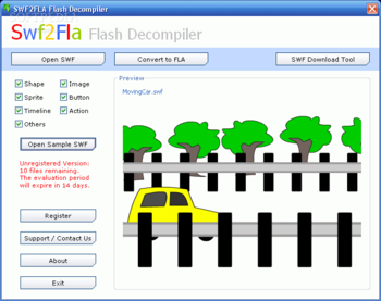 SWF2FLA Flash Decompiler screenshot 2