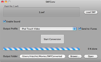 SWFConv screenshot 2