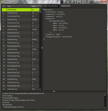 SWFWire Inspector screenshot