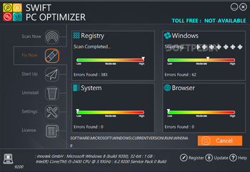 Swift PC Optimizer screenshot