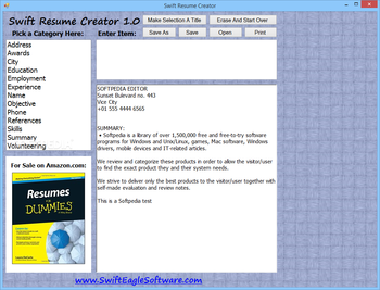 Swift Resume Creator screenshot
