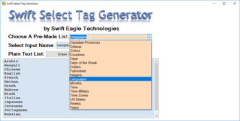 Swift Select Tag Generator screenshot