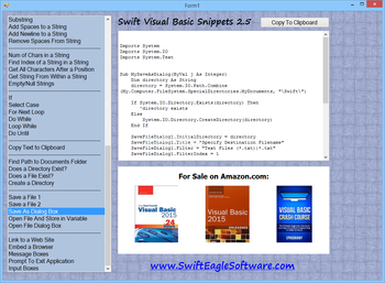 Swift Visual Basic Snippets screenshot