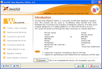 SwisSQL Data Migration Edition screenshot