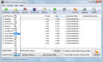 Switch Free Audio File Converter screenshot
