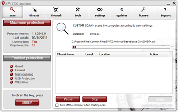 SWITZ Antivirus screenshot 2