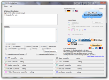 SWX-Onlinebackup screenshot