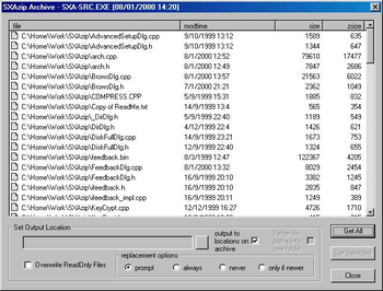 SXAzip screenshot 2