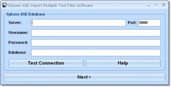 Sybase ASE Import Multiple Text Files Software screenshot
