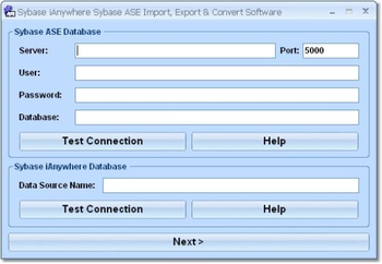 Sybase iAnywhere Sybase ASE Import, Export & Convert Software screenshot
