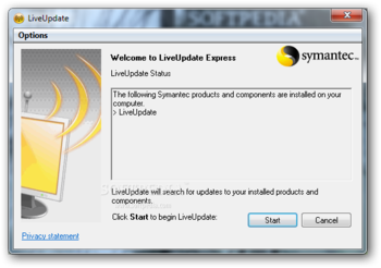 Symantec LiveUpdate screenshot