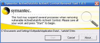 Symantec Support Tool ActiveX Control Cleanup Tool screenshot 2