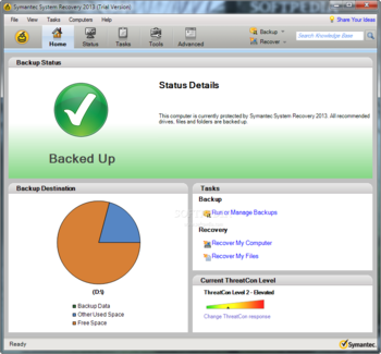 Symantec System Recovery (formerly Symantec Backup Exec System Recovery) screenshot 2