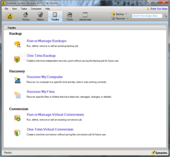 Symantec System Recovery (formerly Symantec Backup Exec System Recovery) screenshot 4