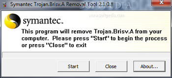 Symantec Trojan.Brisv.A Removal Tool screenshot