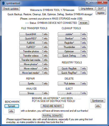 symbiantool screenshot