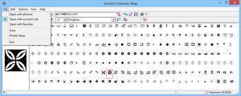 Symbol Character Map screenshot 2