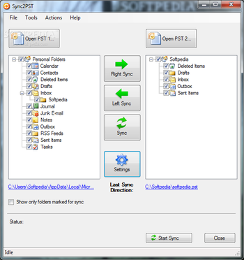 Sync2PST screenshot