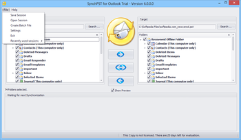 SynchPST for Outlook screenshot 2