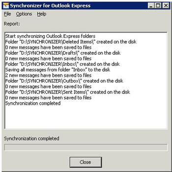 Synchronizer for Outlook Express screenshot
