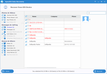 SynciOS Data Recovery screenshot 2