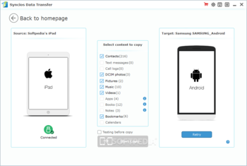 SynciOS Data Transfer screenshot 2