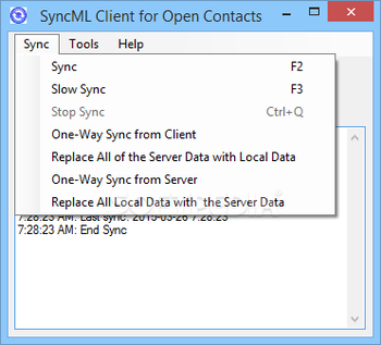 SyncML Client for Open Contacts screenshot 2
