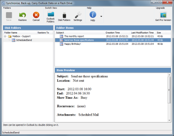 Syncsi Portable for Outlook screenshot