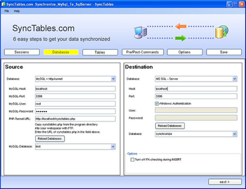 SyncTables screenshot
