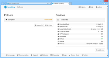 Syncthing screenshot