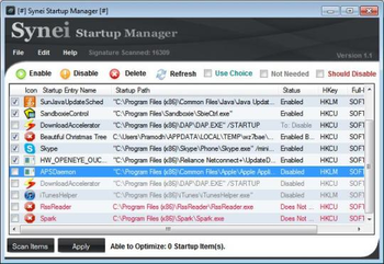 Synei Startup Manager Portable screenshot