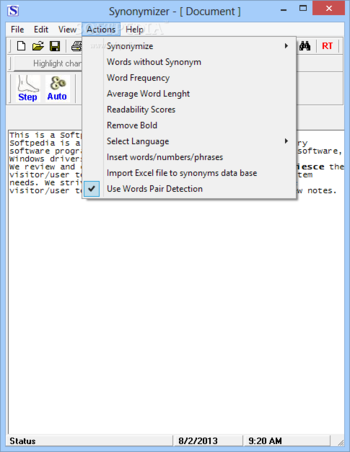 Synonymizer screenshot 6