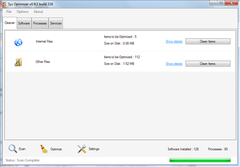 Sys Optimizer screenshot