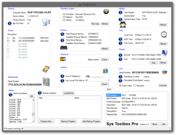 Sys Toolbox Pro screenshot