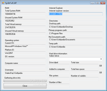Sysinf screenshot