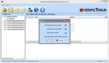 SysInfoTools DBX Recovery Tool screenshot