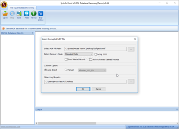 SysInfoTools MS SQL Database Recovery screenshot