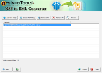 SysInfoTools NSF to EML Converter screenshot