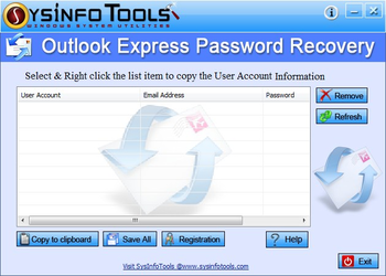 SysInfoTools Outlook Express Password Recovery screenshot