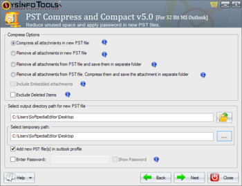 SysInfotools PST Compress and Compact screenshot 2