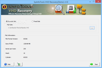SysInfoTools VHD Recovery screenshot