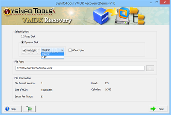 SysInfoTools VMDK Recovery screenshot