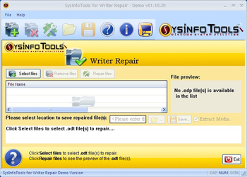 SysInfoTools Writer Recovery screenshot