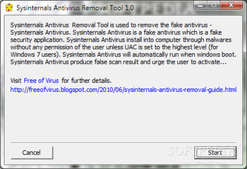 Sysinternals Antivirus Removal Tool screenshot