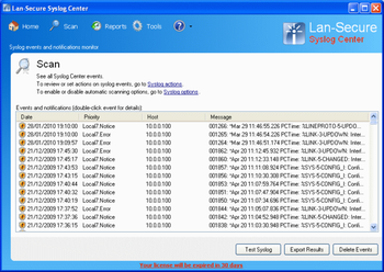 Syslog Center screenshot