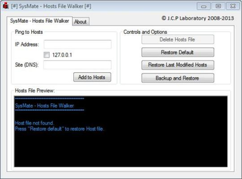 SysMate Host File Walker screenshot