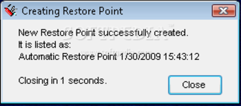 SysRestorePoint screenshot