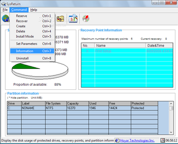 SysReturn screenshot 2