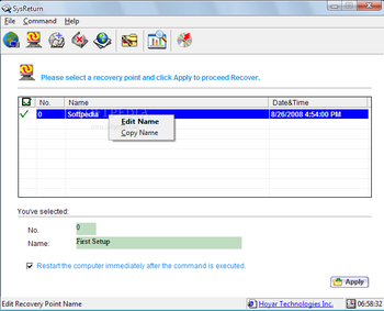 SysReturn screenshot 3