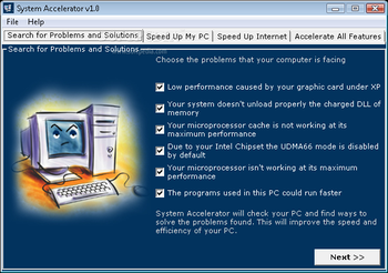 System Accelerator screenshot